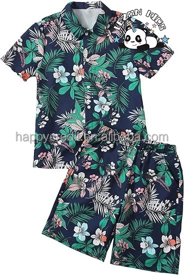 LEZONKIDS - Customizable Hot Sale Summer 2 Piece Striped Letter Graphic Short Sleeve Tee and Shorts Boys Set